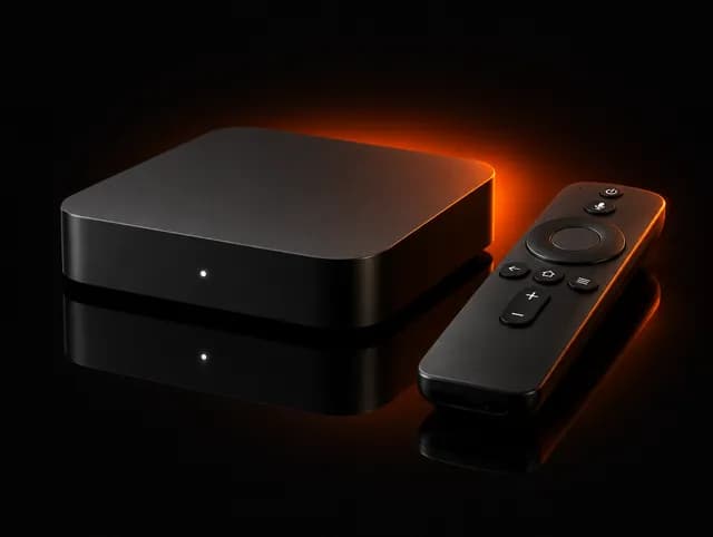 Android TV box with its remote