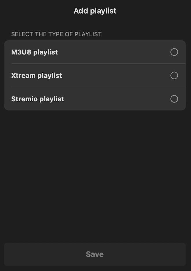 UHF — choose Xtream Codes